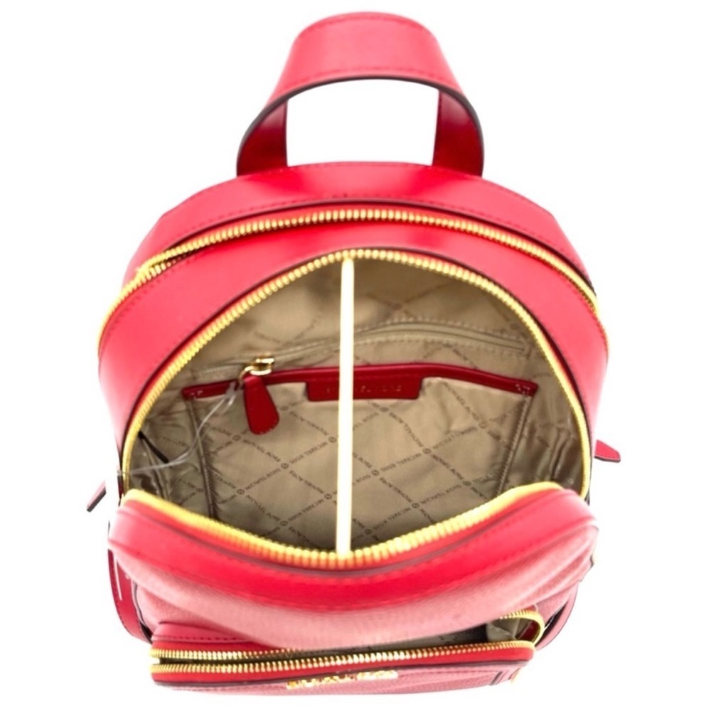 Michael Kors Medium Jaycee Backpack Red/Gold - Picture 7 of 12